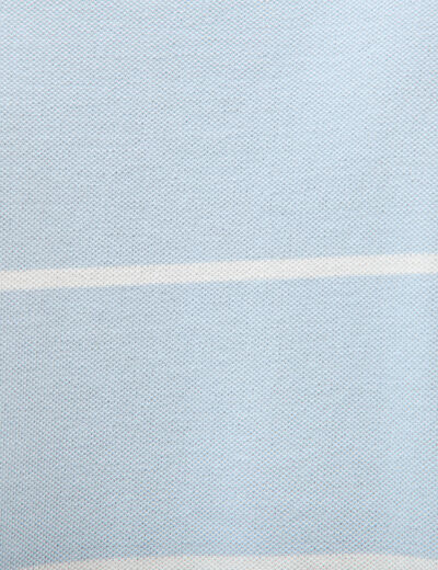 Polo ray&eacute; cintr&eacute; manches courtes bleu ciel homme