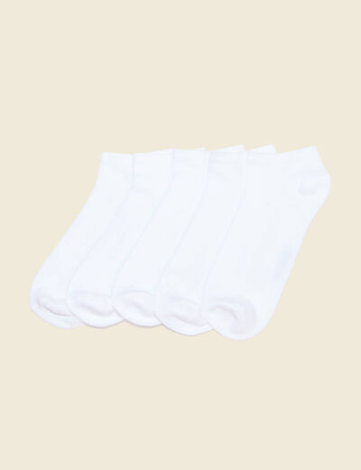 Lot 5 paires chaussettes blanc homme