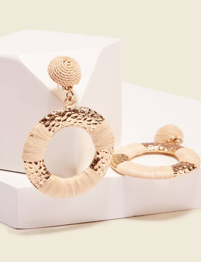 Boucles d'oreilles pendantes couleur or femme