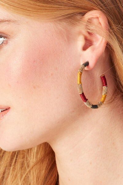 Boucles d'oreilles créoles orange foncé femme