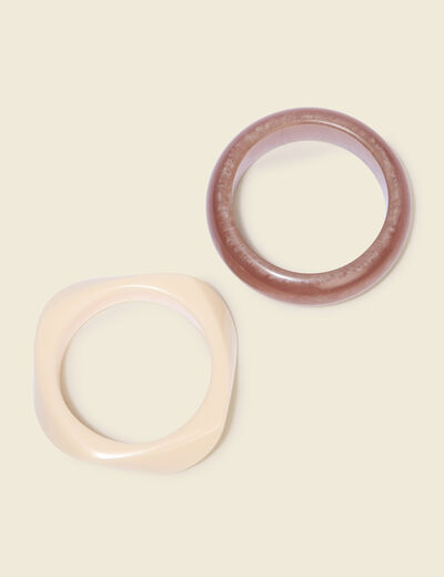 Lot de 2 bracelets marron clair femme