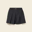 Jupe-short pliss&eacute;e gris femme