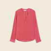 Blouse manches longues satin vieux rose femme