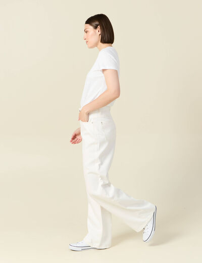 Jeans large éco-responsable denim blanc femme