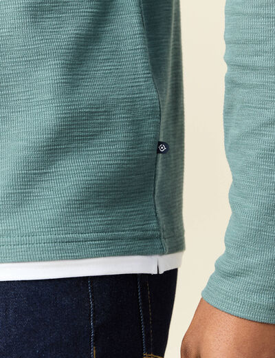 T-shirt manches longues vert foncé homme