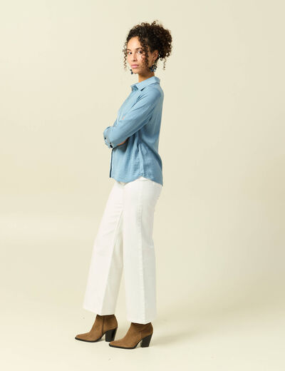 Chemise manches longues gris femme