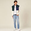 Sweat manches longues zippé vert foncé homme
