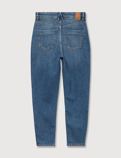 Jeans mom cropped taille haute denim dirty femme