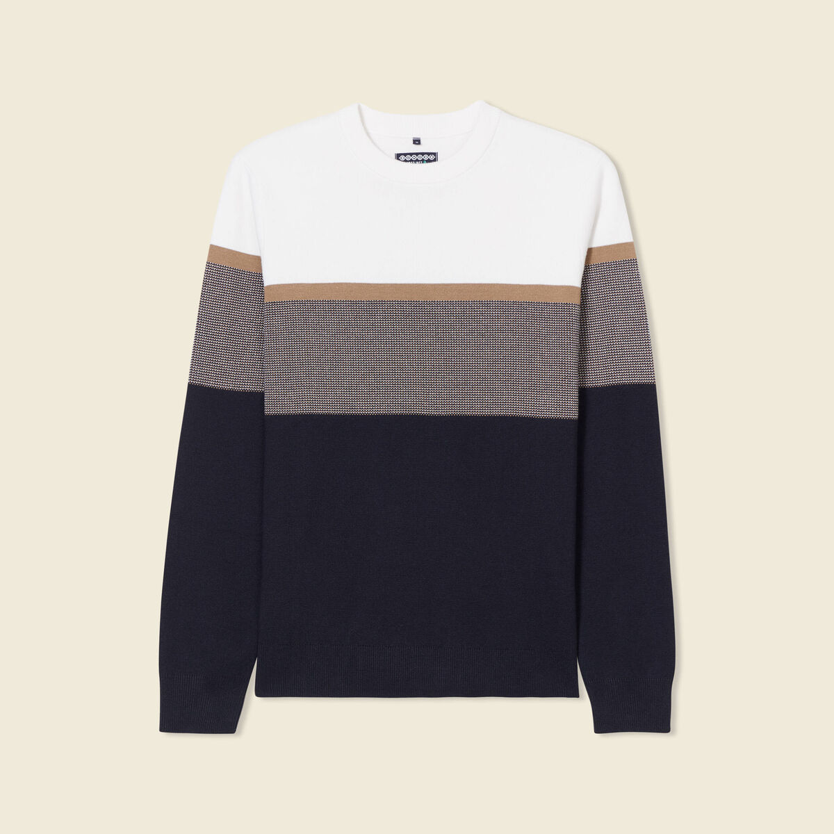 Pull manches longues bleu marine homme
