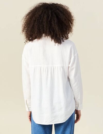 Chemise manches longues ecru femme