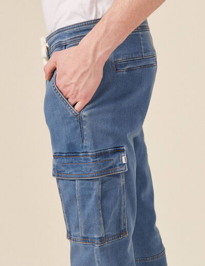 Jeans battle à coulisse denim used homme