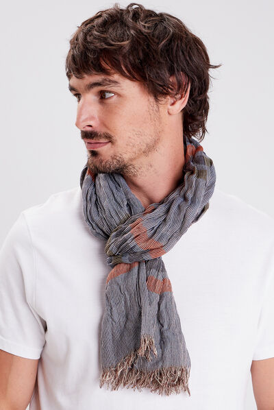 Foulard vert kaki homme