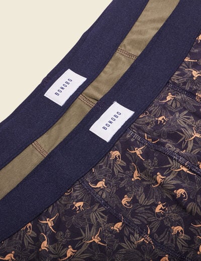 Lot 2 boxers vert kaki homme