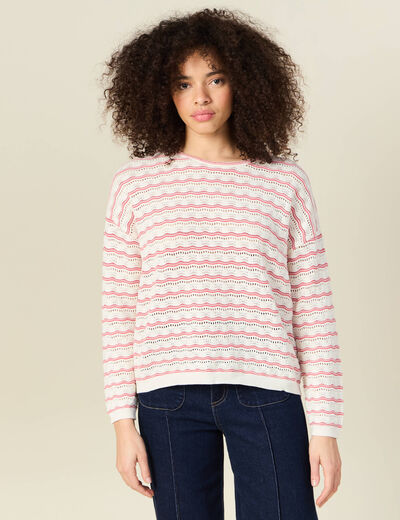 Pull éco-responsable rouge femme