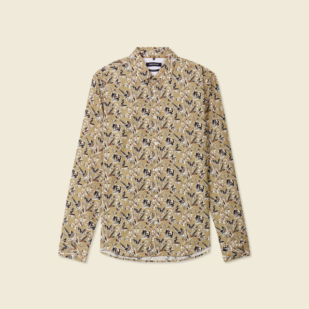 Chemise à manches longues beige homme
