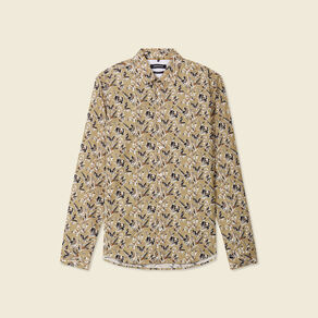 Chemise à manches longues beige homme