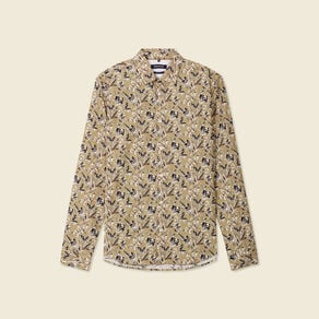 chemise a manches longues beige homme Chemise à manches longues beige homme