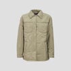 Veste droite matelass&eacute;e col chemise vert kaki femme
