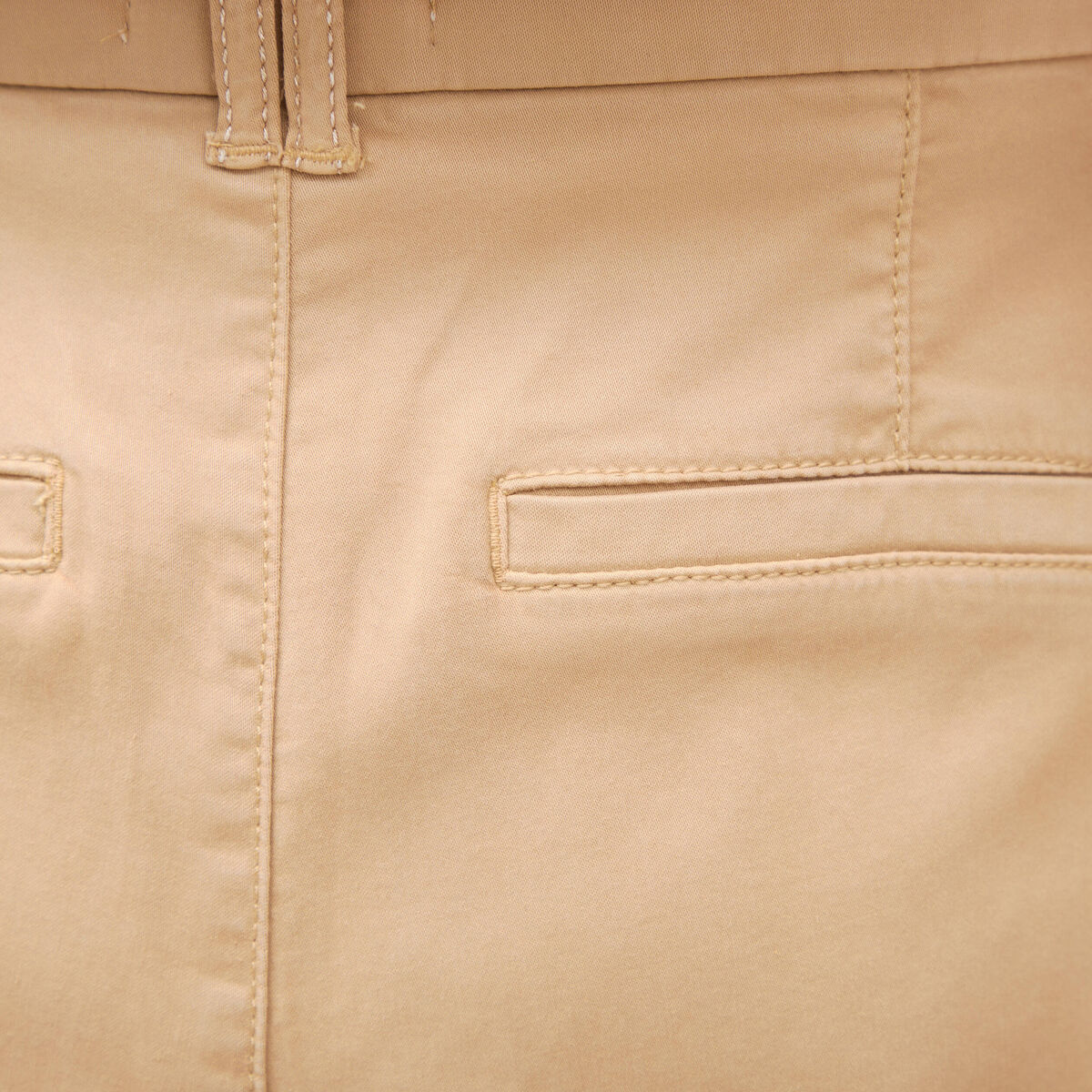 Chino cigarette 7/8&egrave;me taille haute marron clair femme