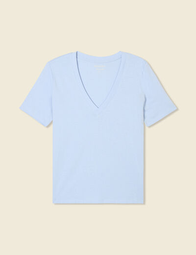 T-shirt manches courtes bleu clair femme