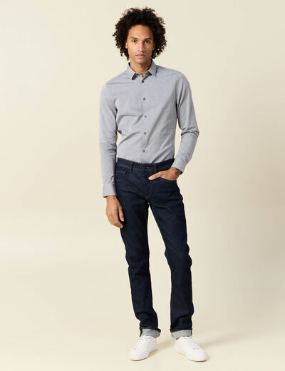 Chemise manches longues gris homme