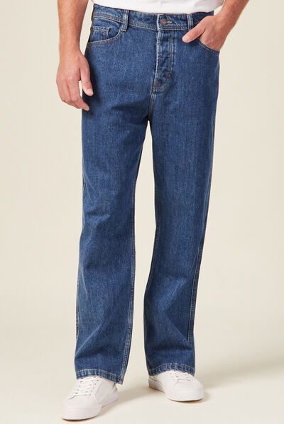 Jeans loose 5 poches denim stone homme
