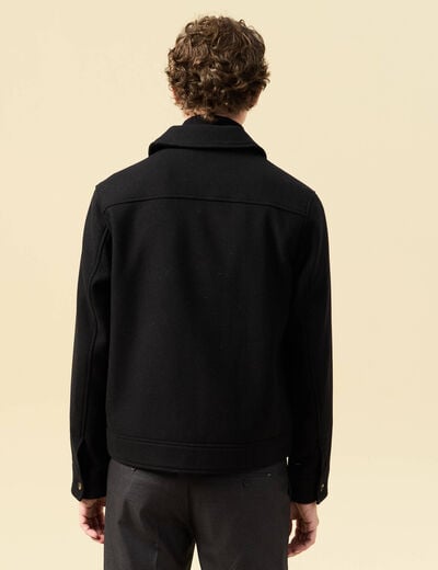 Veste oversize courte col classique noir homme