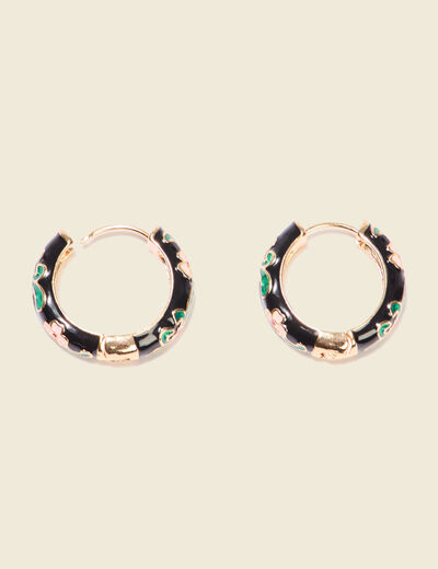 Boucles d'oreilles créoles noir femme