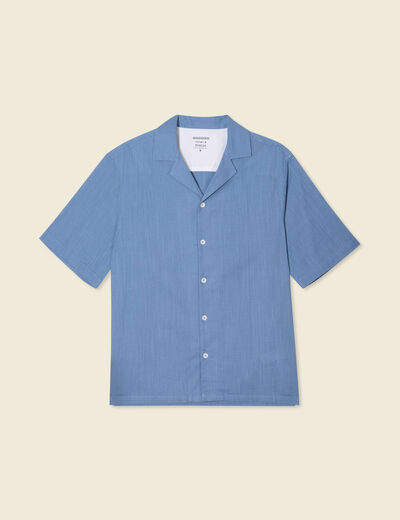 Chemise manches courtes bleu gris homme