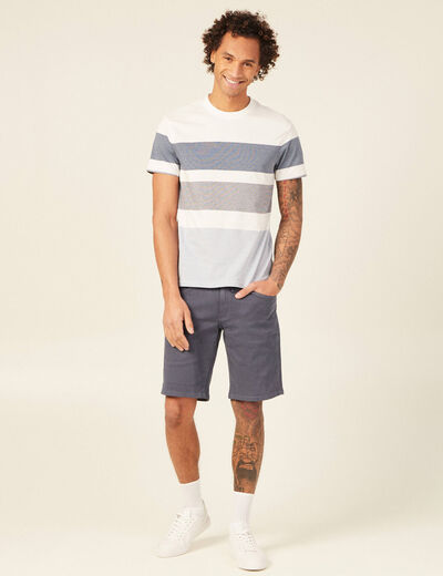Bermuda éco-responsable bleu gris homme