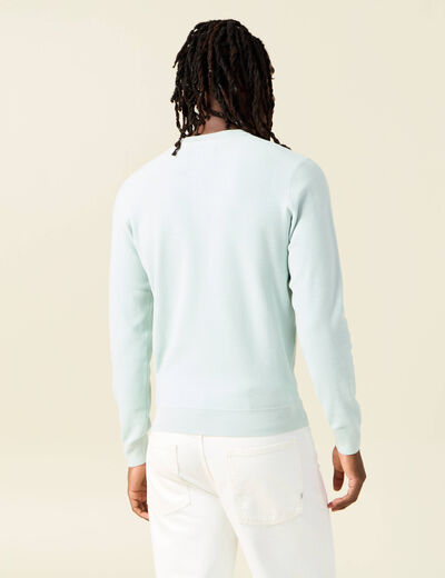 Pull éco-responsable bleu clair homme