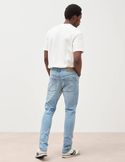 Jeans skinny tapered denim bleach homme