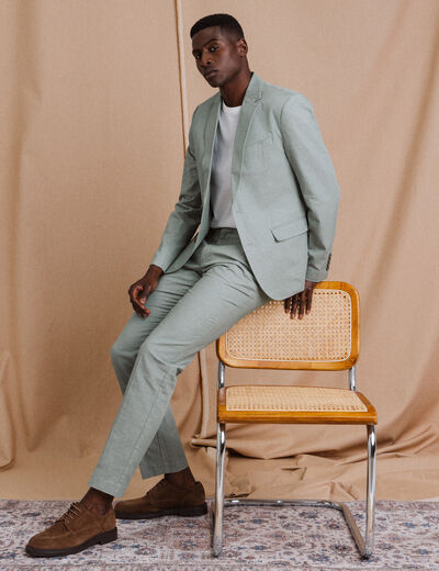 Veste blazer cintré vert olive homme