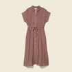 Robe longue &eacute;vas&eacute;e manches courtes violet femme