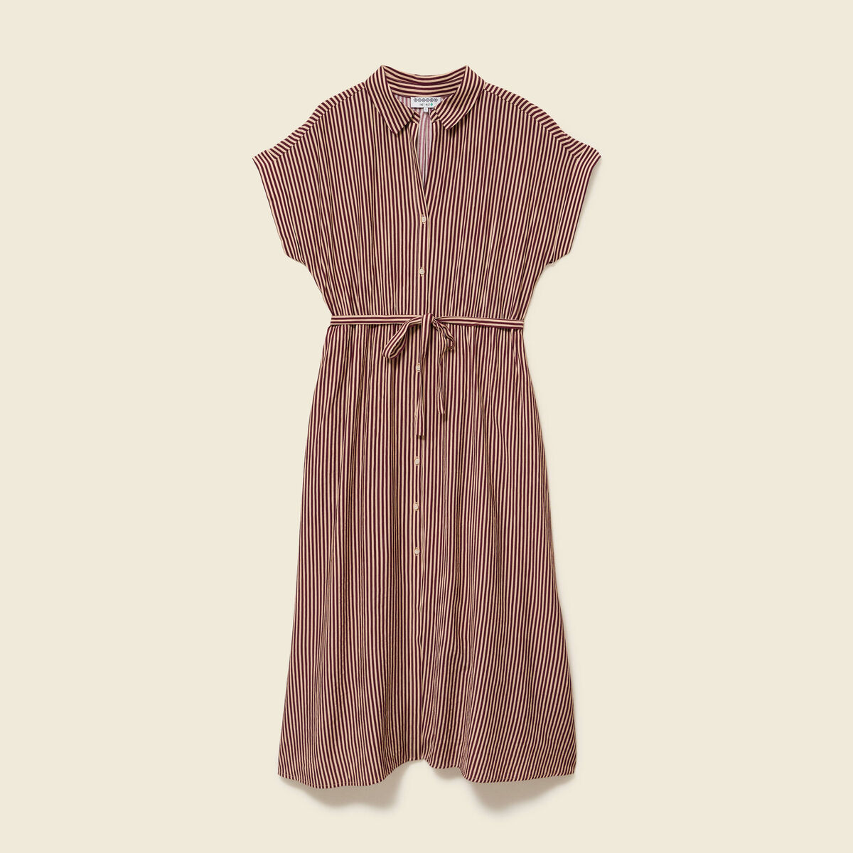 Robe longue &eacute;vas&eacute;e manches courtes violet femme