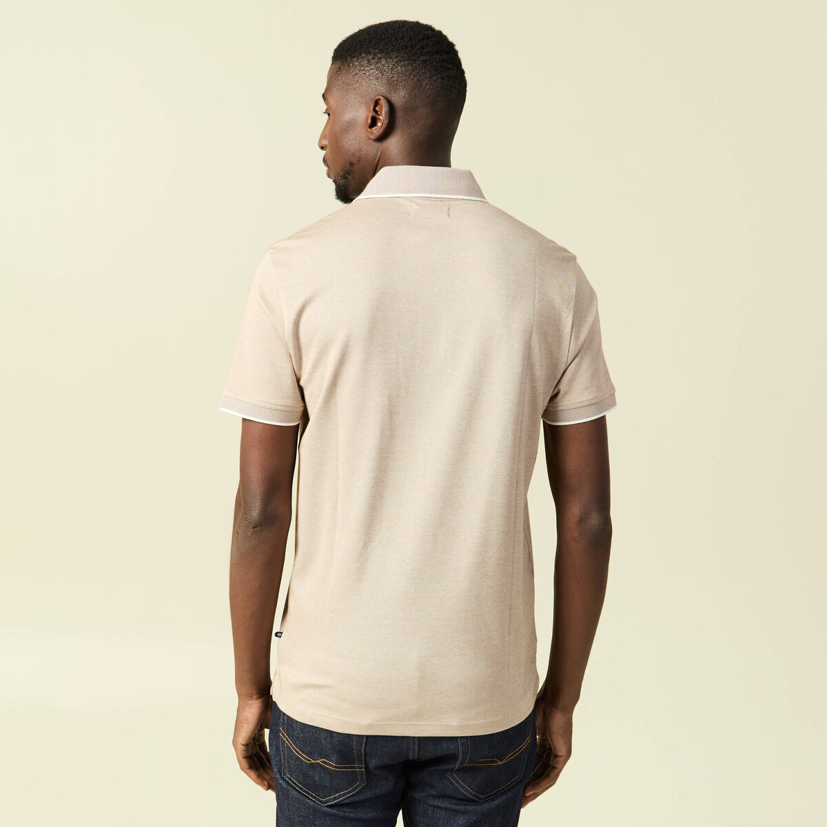 Polo manches courtes taupe homme