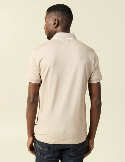 Polo manches courtes taupe homme