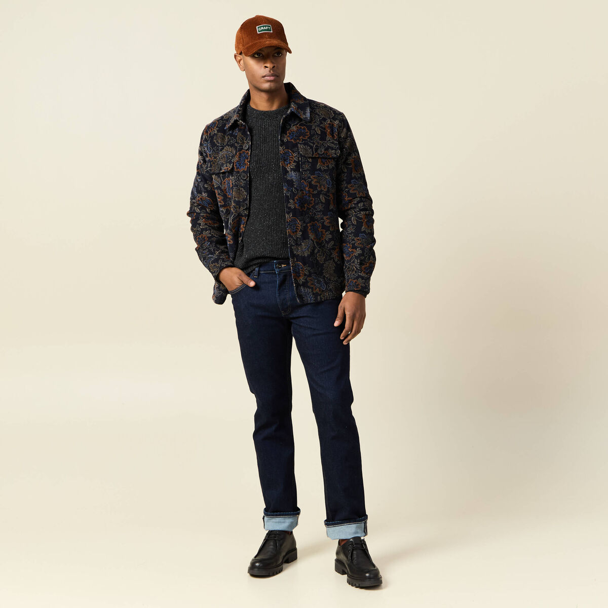 Pull manches longues fabriqué en France gris foncé homme