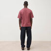T-shirt droit en coton col ras du cou vieux rose homme