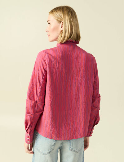 Chemise oversize manches longues prune femme