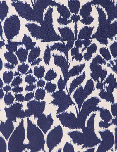 Jupe longue portefeuille bleu marine femme