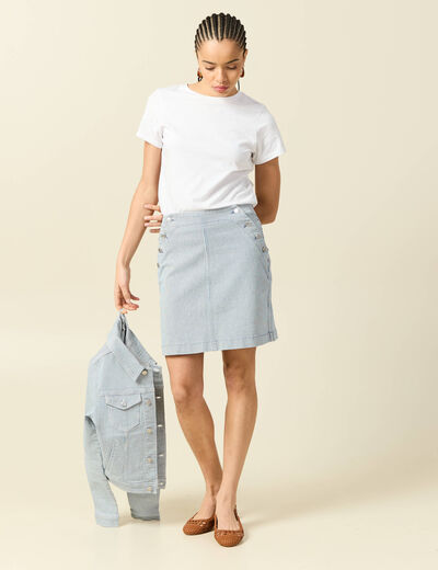 Jupe en jeans bleu marine femme