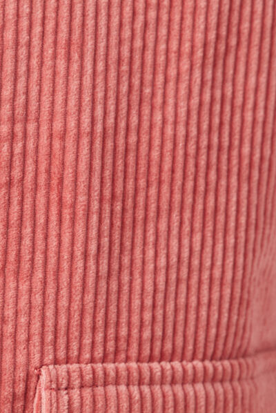 Blouson droit velours côtelé rouge clair femme