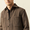 Surchemise boutonn&eacute;e marron fonc&eacute; homme