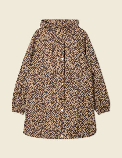 Parka longue à capuche camel femme
