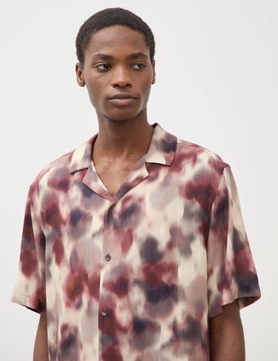Chemise boyfriend manches courtes prune homme
