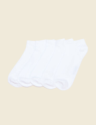 Lot 5 paires chaussettes blanc homme