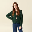 Gilet oversize manches longues vert fonc&eacute; femme