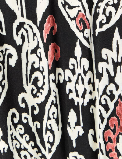 Robe longue évasée noir femme