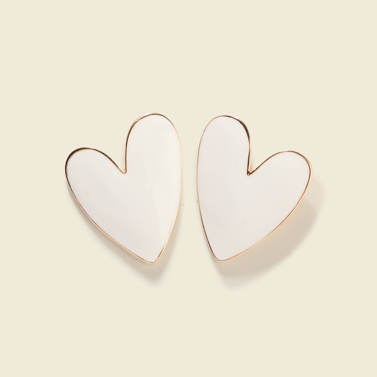 Boucles d'oreilles clous creme femme
